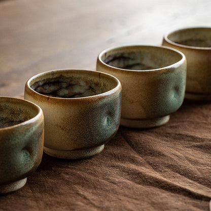 Tea Cup Set of 5 – Nunobiki Ware Yukifubuki Handcrafted Ceramic