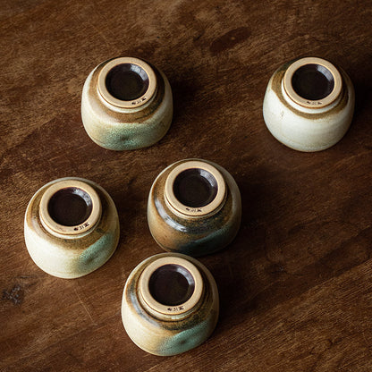Tea Cup Set of 5 – Nunobiki Ware Yukifubuki Handcrafted Ceramic