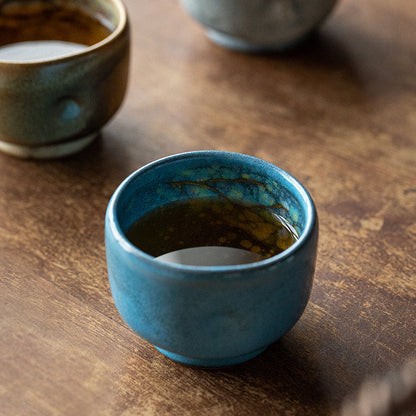 Tea Cup Set of 5 – Nunobiki Ware Unkai Tenmoku Ceramic Teacups