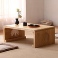 Low Tea Table Paulownia Wood Carved Landscape 8 Sizes