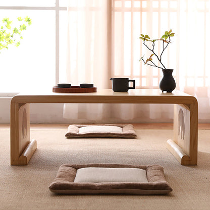Low Tea Table Paulownia Wood Carved Landscape 8 Sizes