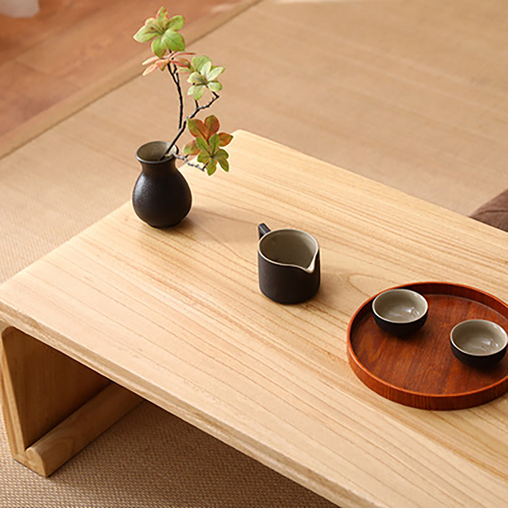 Low Tea Table Paulownia Wood Carved Landscape 8 Sizes
