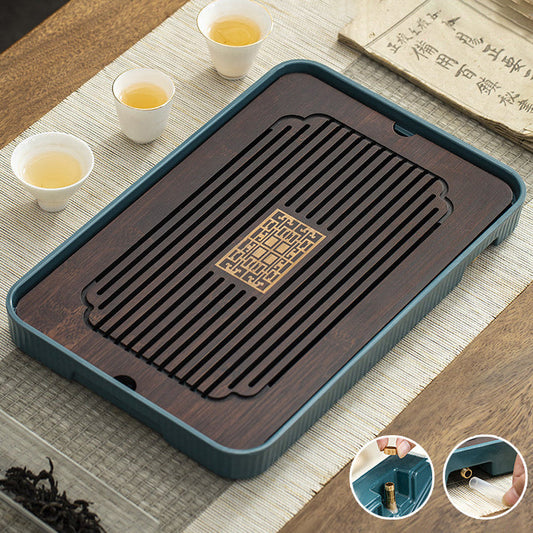 Bamboo Gongfu Tea Tray with Drainage | Minimalist 36cm