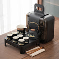 Portable Ceramic Tea Set for 6 – Japanese Style with Tray