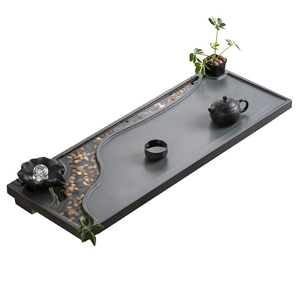 Stone Tea Tray Waterflow Zen Black Stone Gongfu Tea Board