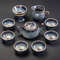 Chinese Tea Set Cobalt Blue Glaze | Gongfu 9-Piece Set