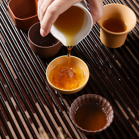 Zisha Tea Cup Set of 5 | Five Colors Five Shapes Gongfu
