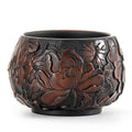 Kung Fu Tea Cup Black Pottery Lotus Relief