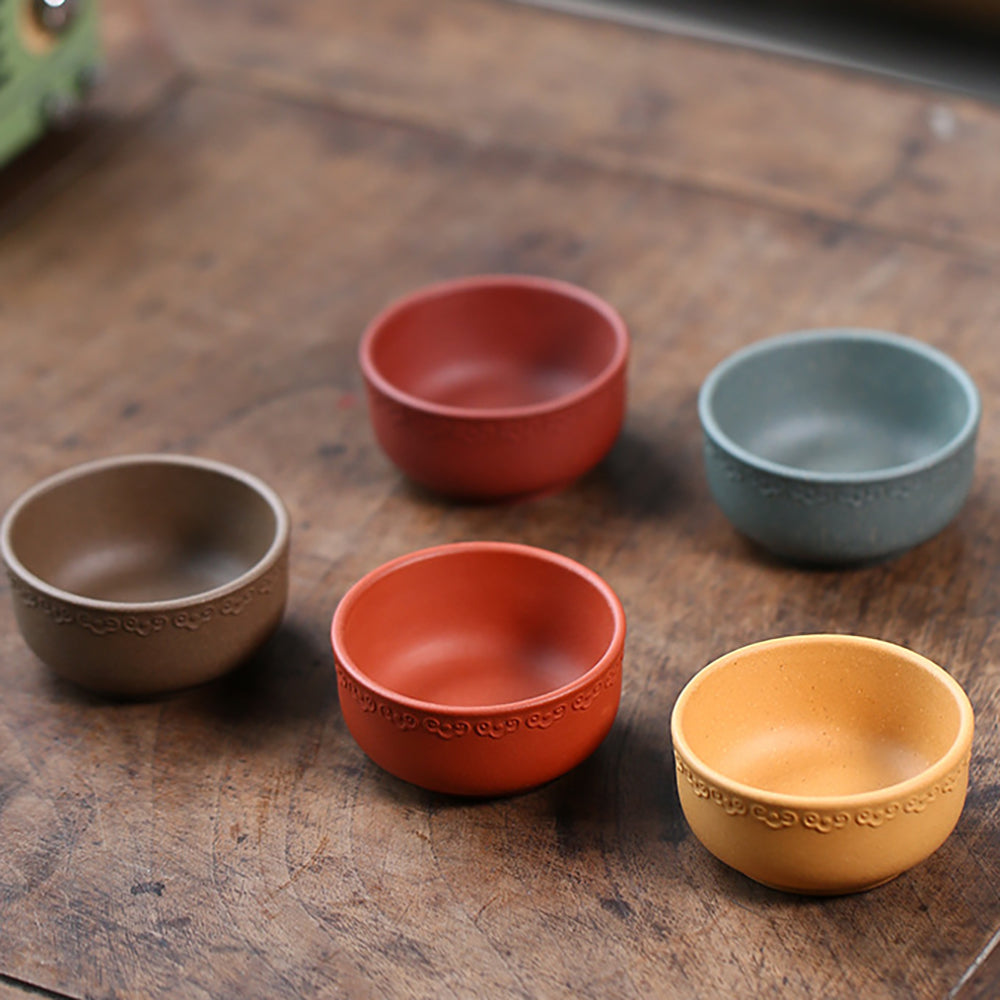 Gongfu Tea Cups Set of 5 | Purple Clay Five-Color Cloud