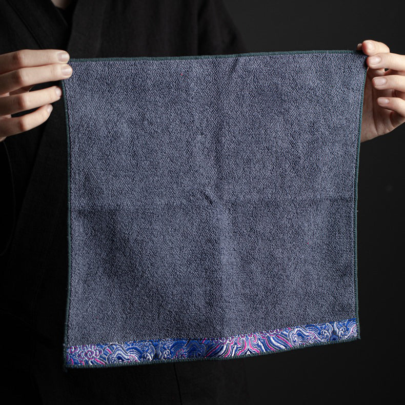 Velvet Tea Towel Auspicious Clouds Embroidery | Tea Table Cloth