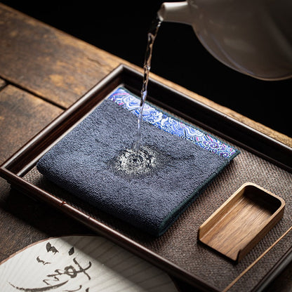 Velvet Tea Towel Auspicious Clouds Embroidery | Tea Table Cloth