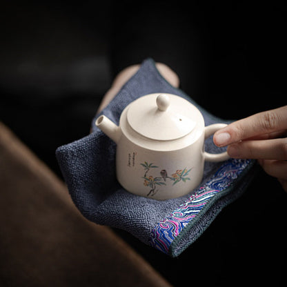 Velvet Tea Towel Auspicious Clouds Embroidery | Tea Table Cloth