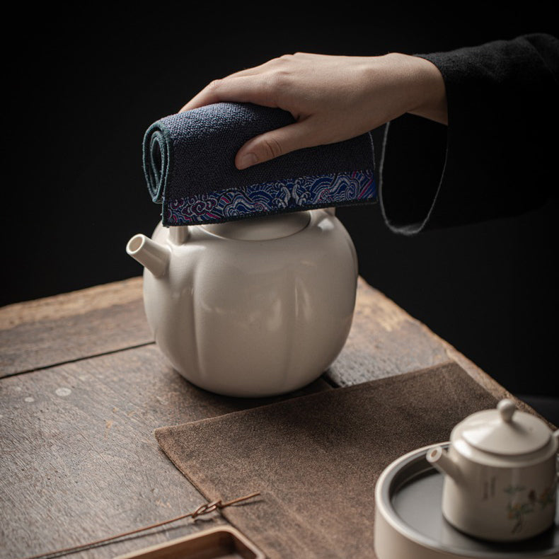 Velvet Tea Towel Auspicious Clouds Embroidery | Tea Table Cloth