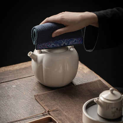 Velvet Tea Towel Auspicious Clouds Embroidery | Tea Table Cloth