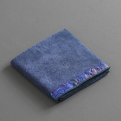 Velvet Tea Towel Auspicious Clouds Embroidery | Tea Table Cloth