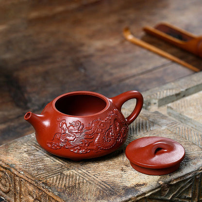 Shi Piao Teapot Dragon Dahongpao Red Clay Yixing 220ml