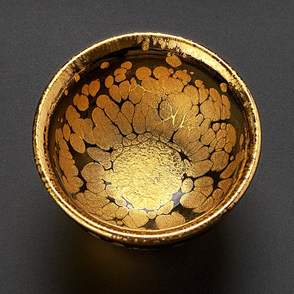Jian Zhan Gongfu Tea Cup Golden Silver Glaze 130ml