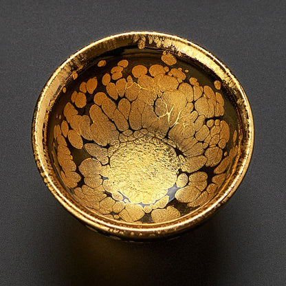 Jian Zhan Gongfu Tea Cup Golden Silver Glaze 130ml