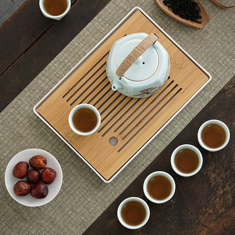 Tea Set Mikawachi-yaki Porcelain Teapot with Cups & Tray
