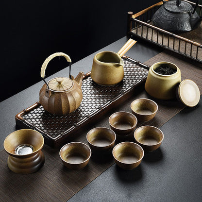 Gongfu Tea Set Banko-Yaki Japanese Vintage 10-Piece