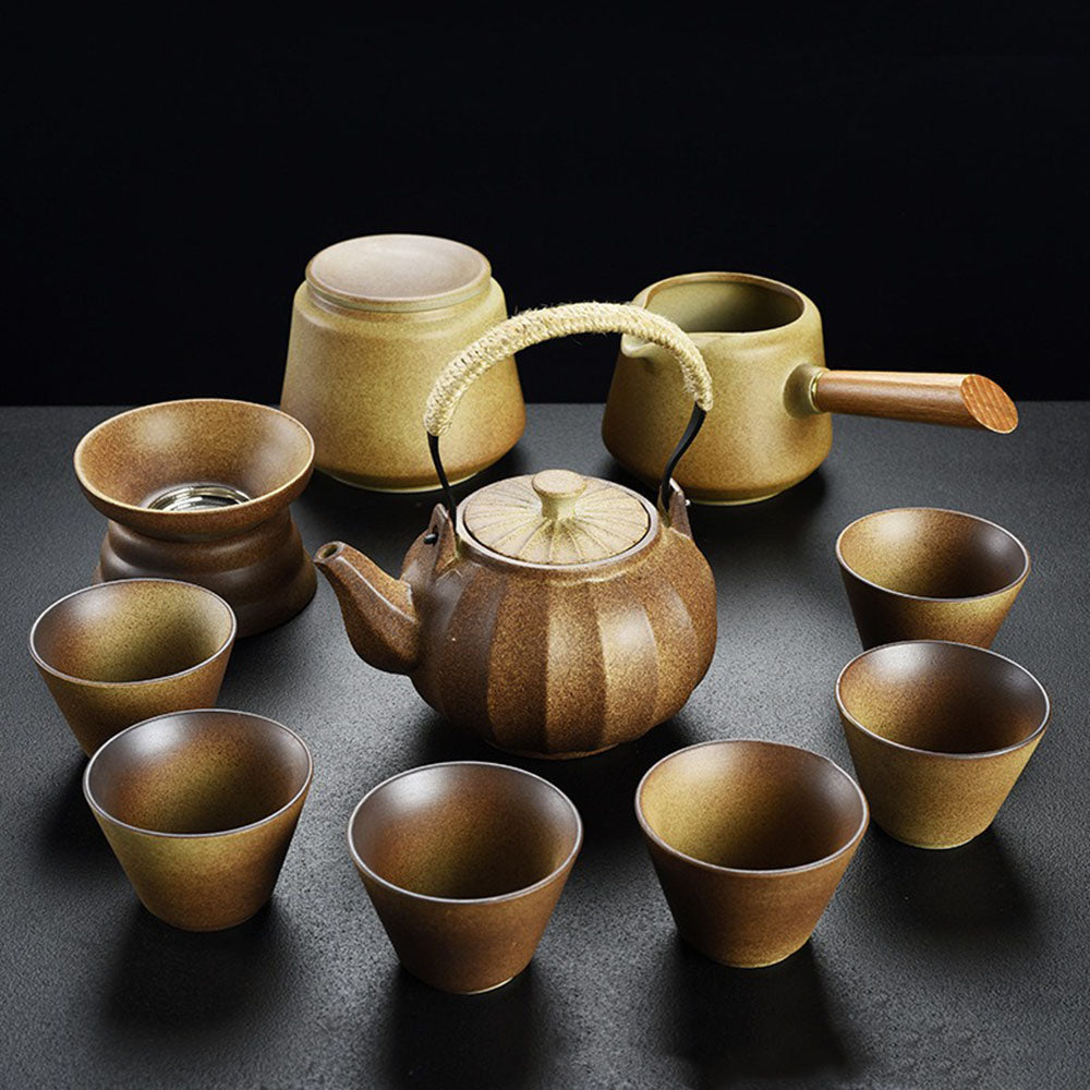 Gongfu Tea Set Banko-Yaki Japanese Vintage 10-Piece