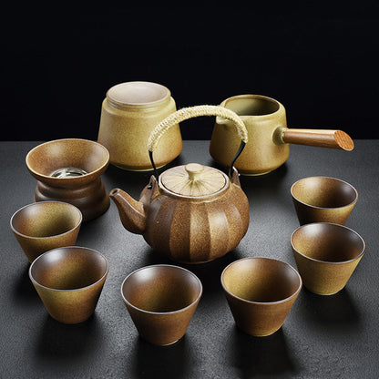 Gongfu Tea Set Banko-Yaki Japanese Vintage 10-Piece