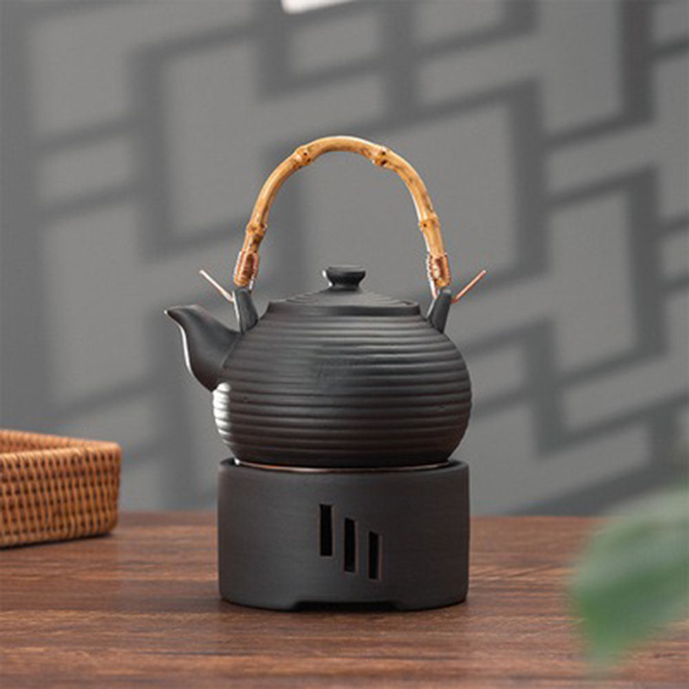 Purple Clay Gongfu Tea Set with Warmer & Tray | 7-Piece