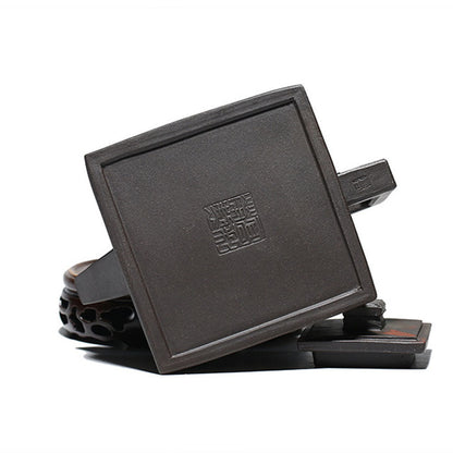 Square Teapot Yixing Black Clay Happiness Longevity 200ml Gift