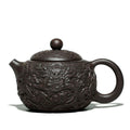 Black Clay Teapot Yixing Dragon Carved Gongfu 300ml