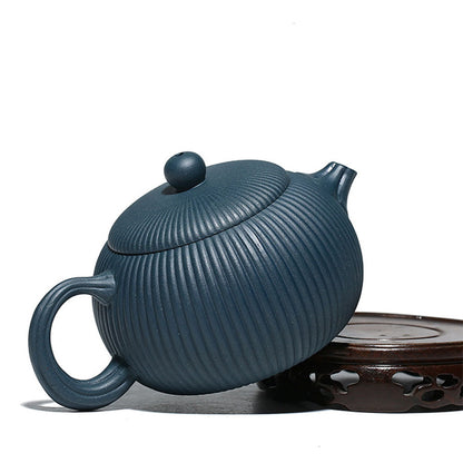 Purple Clay Teapot Yixing Sky Blue Xi Shi Stripe 335ml