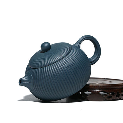 Purple Clay Teapot Yixing Sky Blue Xi Shi Stripe 335ml