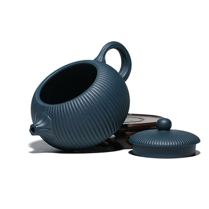 Purple Clay Teapot Yixing Sky Blue Xi Shi Stripe 335ml