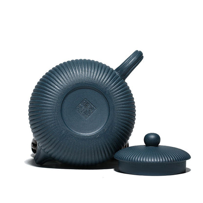 Purple Clay Teapot Yixing Sky Blue Xi Shi Stripe 335ml