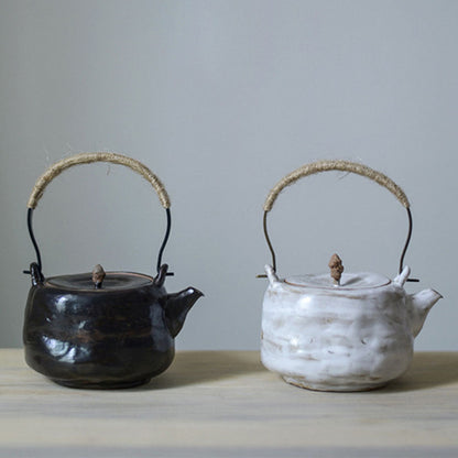 Coarse Pottery Teapot Japanese Handmade Ceramic Sado 260ml