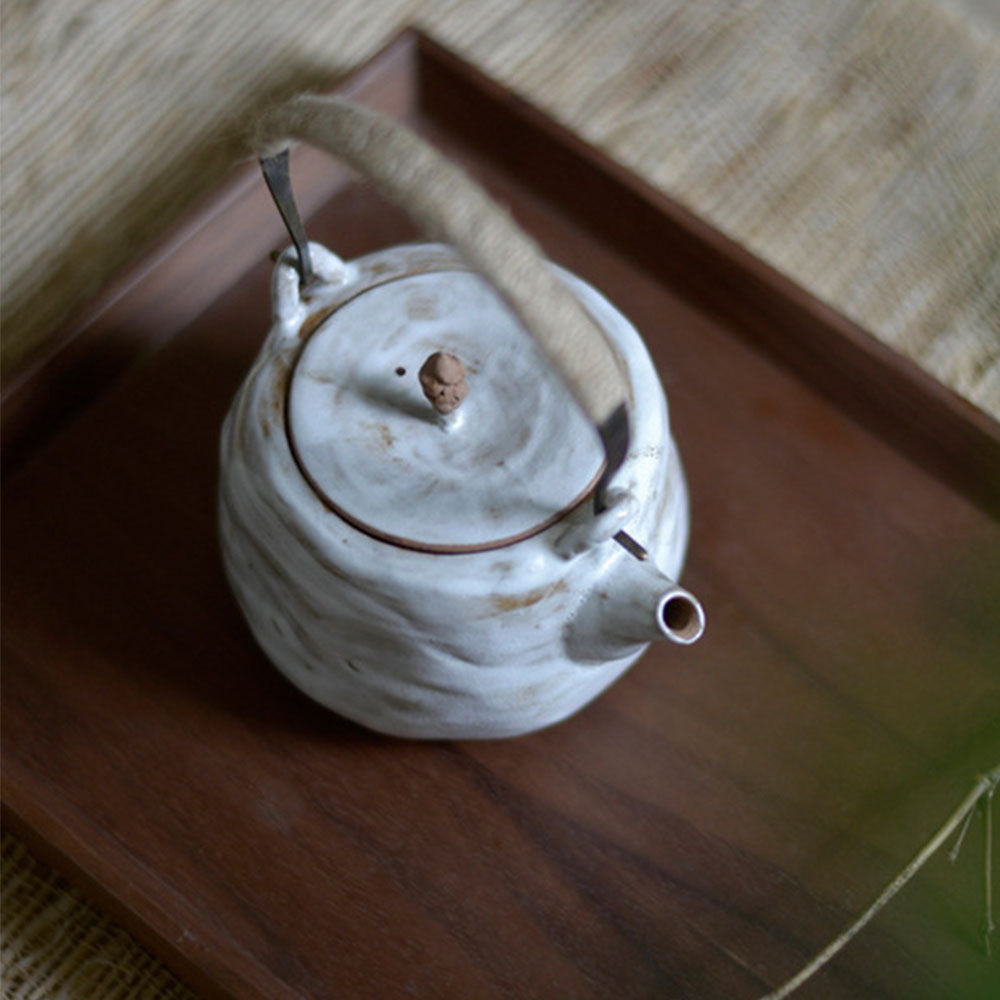 Coarse Pottery Teapot Japanese Handmade Ceramic Sado 260ml