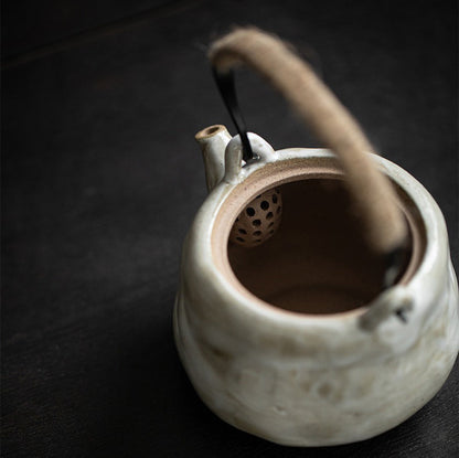 Coarse Pottery Teapot Japanese Handmade Ceramic Sado 260ml