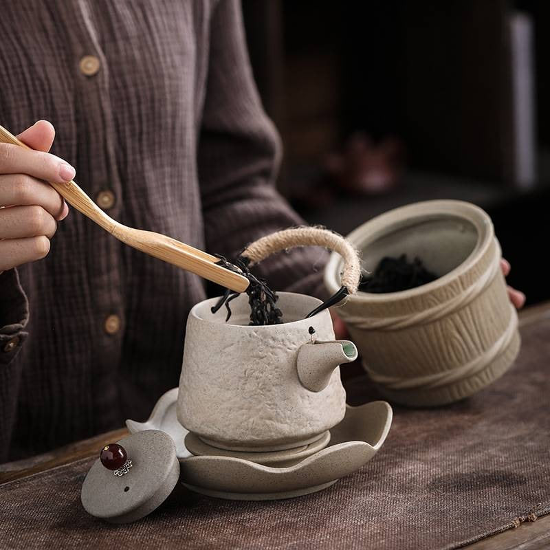 Ceramic Teapot Zen Stone Style Japanese 200ml