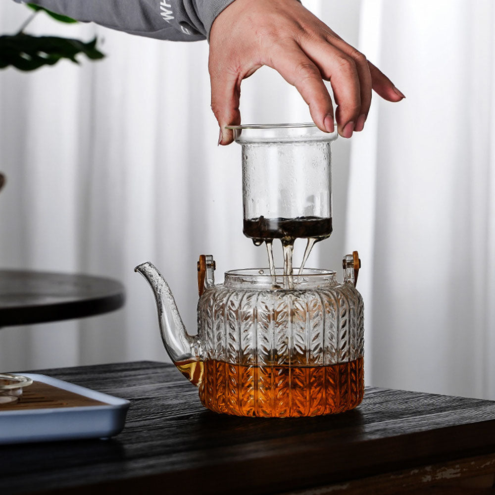 Glass Teapot Borosilicate Japanese 1000ml Dual Infuser