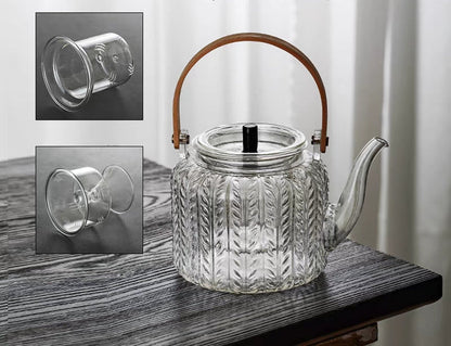 Glass Teapot Borosilicate Japanese 1000ml Dual Infuser