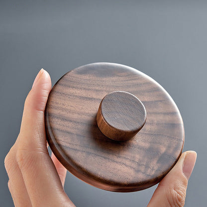 Glass Teapot Wood Handle Cat Claw Infuser Walnut Lid 500ml