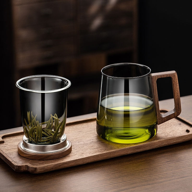 Glass Tea Cup with Infuser – Borosilicate Loose Leaf Mug