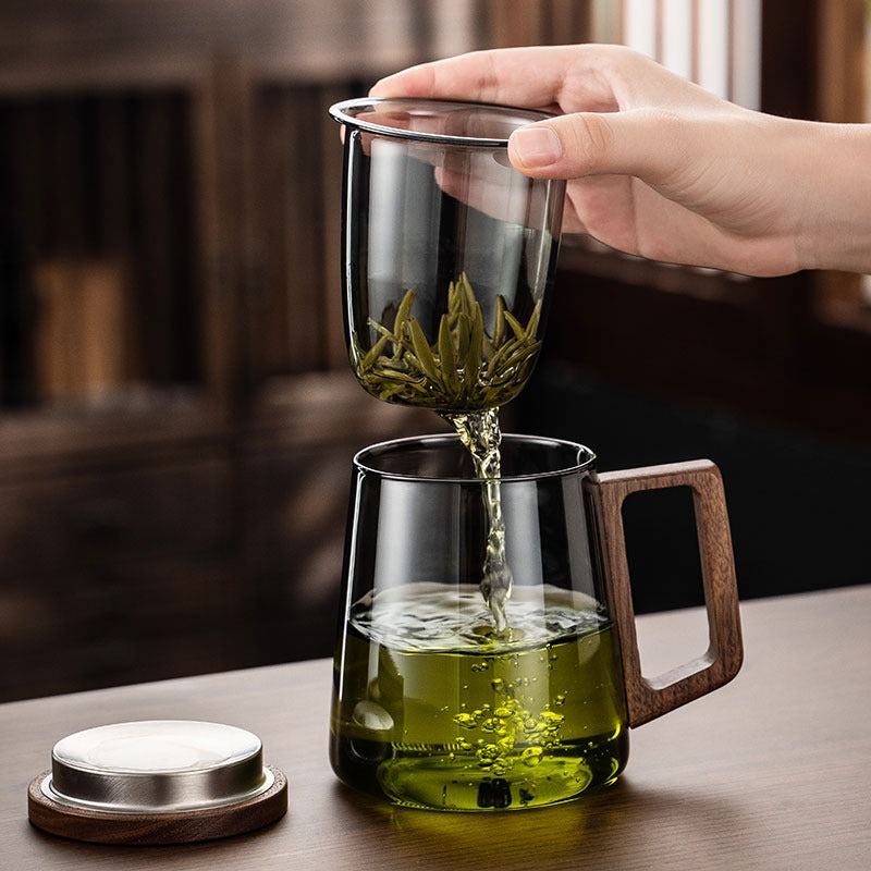 Glass Tea Cup with Infuser – Borosilicate Loose Leaf Mug