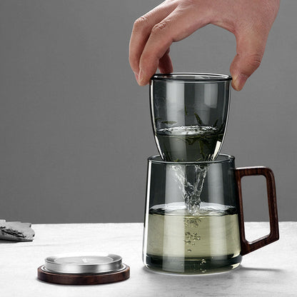 Glass Tea Cup with Infuser – Borosilicate Loose Leaf Mug