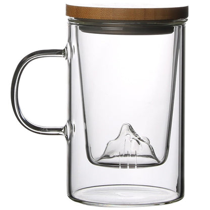 Glass Tea Cup with Mountain Infuser Borosilicate