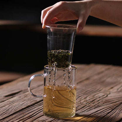 Glass Tea Cup with Mountain Infuser Borosilicate