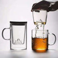 Glass Tea Cup with Mountain Infuser Borosilicate