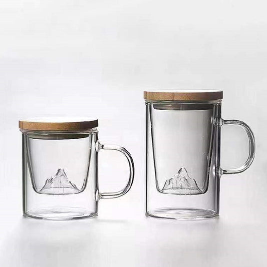 Glass Tea Cup with Mountain Infuser Borosilicate