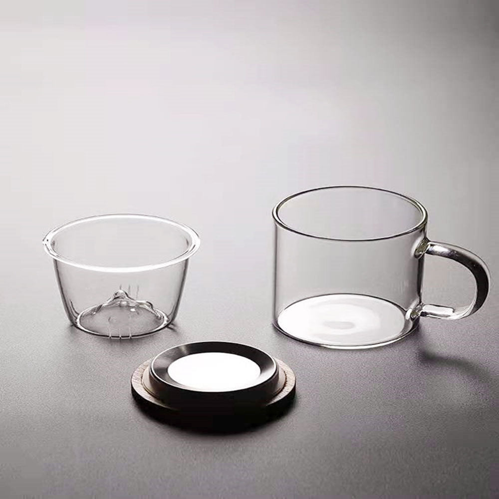 Glass Tea Cup with Mountain Infuser Borosilicate