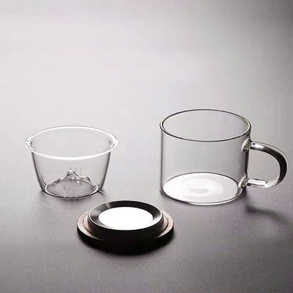 Glass Tea Cup with Mountain Infuser Borosilicate