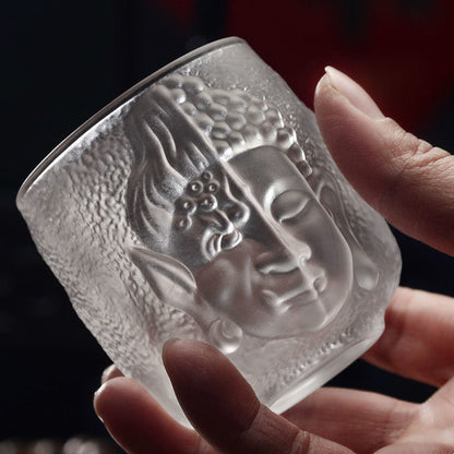 Borosilicate Glass Buddha Tea Cup 100ml | Golden Transparent